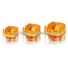 15ml 30ml 50ml Luxury Golden Square Acrylic Cosmetic Packaging Cream Jar